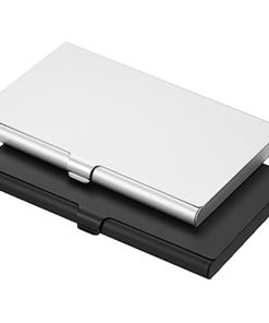 Aluminum alloy flip card box silver and black