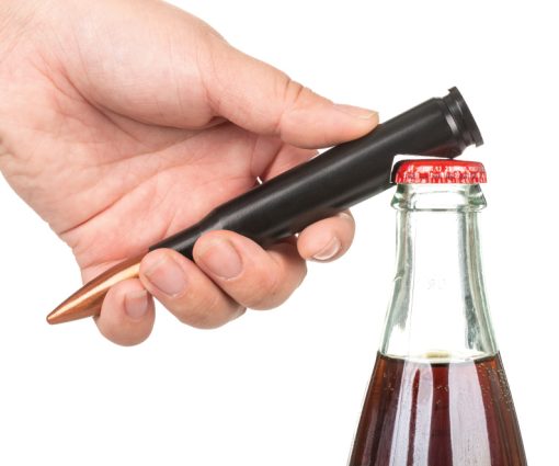 metal bottle opener made from a 50 caliber bullet for your logo