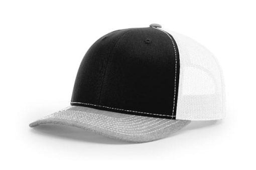 Richardson-112-Trucker-Black-White-Heathergrey