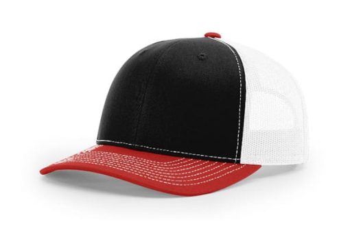 Richardson-112-Trucker-Black-White-Red