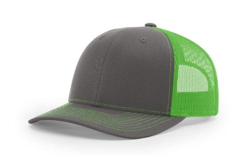 Richardson-112-Trucker-Charcoal-Neongreen