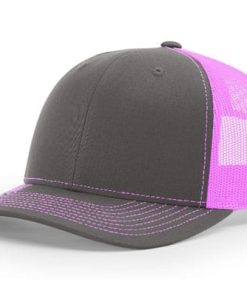 Richardson-112-Trucker-Charcoal-Neonpink