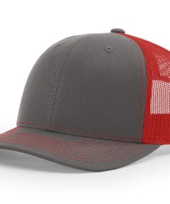 Richardson-112-Trucker-Charcoal-Red