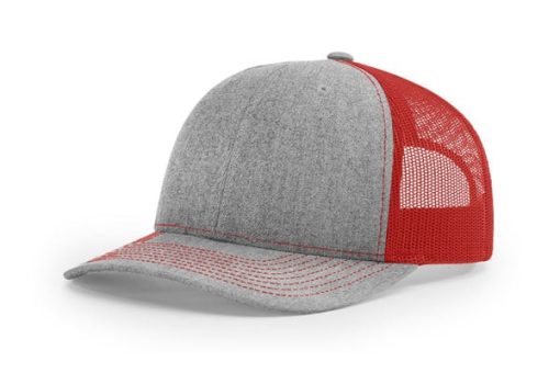 Richardson-112-Trucker-Heathergrey-Red