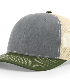 Richardson-112-Trucker-heather-grey-birch-army-olive