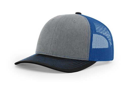 Richardson-112-Trucker-heather-grey-royal-black