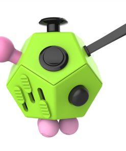 12 sided fidget cube green and pink