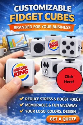 Imagine your brand literally in the hands of your clients—every click, twist, and spin of a fidget cube keeps your logo front and center. These little marvels aren’t just stress relievers—they’re conversation starters. So, when someone is deep in thought, clicking away, your brand is right there at the center of their focus!Now, think about how long people hold onto these cubes. Unlike a business card that gets tossed, a fidget cube lives on desks, in hands, and on video calls. It’s a fun, tactile reminder of your business, keeping your brand in constant motion—just like your company!