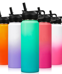 Water Bottle with Straw-1
